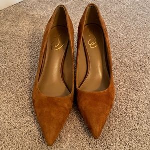 Great Cond't: Sam Edelman "Vienna" heels, saddle brown suede color, sz 9